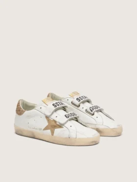Zapatillas Old School para mujer con estrella dorada en piel laminada
