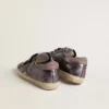 Zapatillas Old School para mujer en piel laminada morada con estrella de nubuck lila y lengüeta en el talón