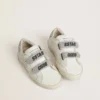 Zapatillas «Old School» para niños con lengüeta en el talón y tiras con cristales Swarovski plateados