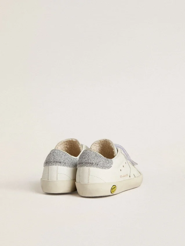 Zapatillas «Old School» para niños con lengüeta en el talón y tiras con cristales Swarovski plateados