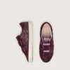 Zapatillas Old School para niños en color burdeos brillante con estrella de ante burdeos y lengüeta en el talón