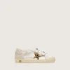 Zapatillas «Old School» para niños en napa con estrella de piel de potro con estampado de leopardo e inserciones de cuero