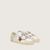 Zapatillas «Old School» para niños en napa con estrella de piel de potro con estampado de leopardo e inserciones de cuero
