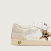 Zapatillas «Old School» para niños en napa con estrella de piel de potro con estampado de leopardo e inserciones de cuero
