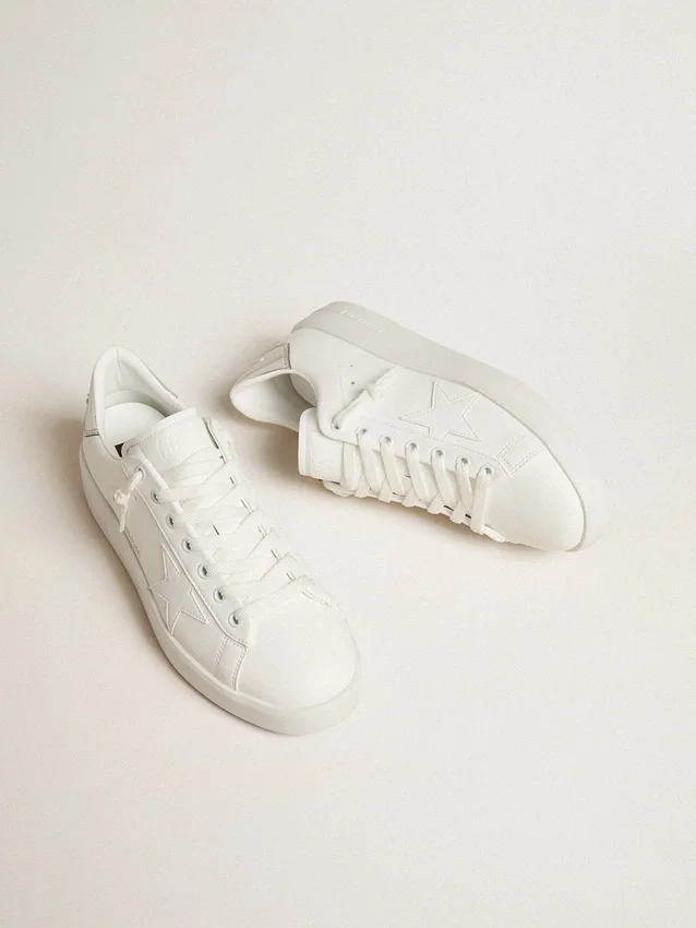 Zapatillas Purestar de origen biológico para mujer con estrella blanca y lengüeta en el talón con efecto espejo