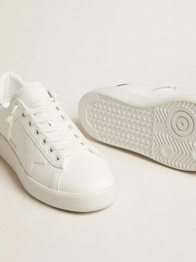 Zapatillas Purestar de origen biológico para mujer con estrella blanca y lengüeta en el talón con efecto espejo