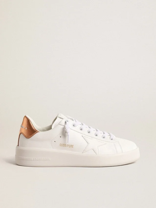 Zapatillas Purestar de origen biológico para mujer con lengüeta del talón de piel metalizada en color bronce