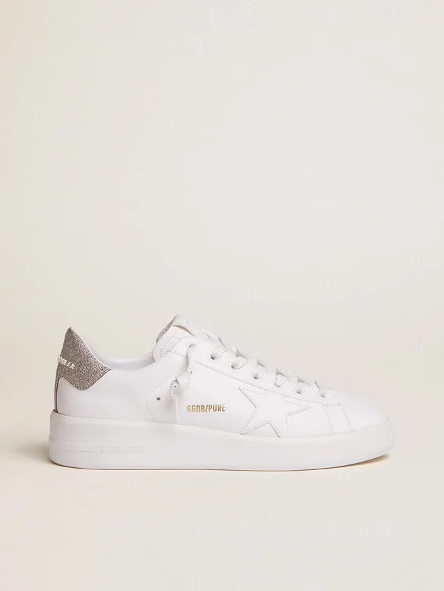 Zapatillas Purestar para mujer con lengüeta plateada brillante en el talón