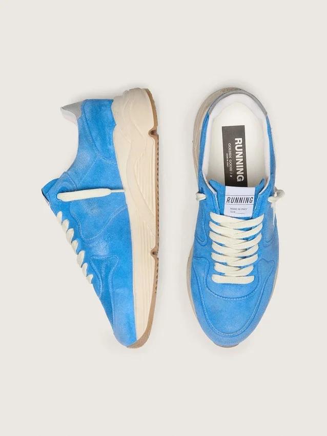 Zapatillas Running Sole para hombre en ante azul brillante con estrella blanca