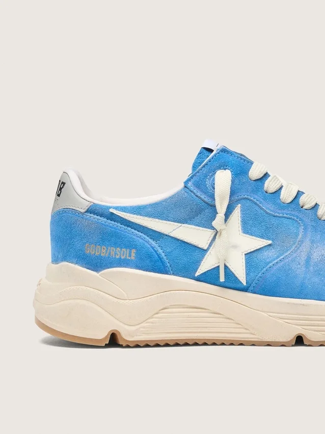Zapatillas Running Sole para hombre en ante azul brillante con estrella blanca