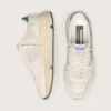 Zapatillas Running Sole para hombre en nailon color crema y piel con estrella de piel verde