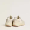 Zapatillas Running Sole para mujer de lona con estrella beige y lengüeta del talón de piel metalizada platino