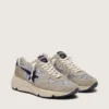 Zapatillas Running Sole para mujer en brillo plateado y ante gris paloma