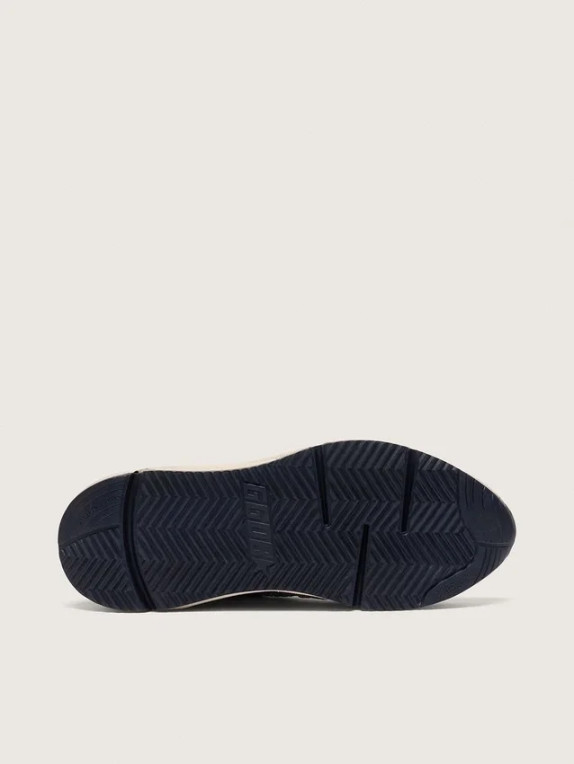 Zapatillas Running Sole para mujer en brillo plateado y ante gris paloma