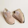Zapatillas Running Sole para mujer en malla y nubuck con estrella de piel metalizada plateada