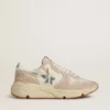 Zapatillas Running Sole para mujer en nailon y ante con estrella estampada en plata y lengüeta de talón de piel