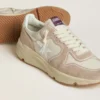 Zapatillas Running Sole para mujer en nailon y ante con estrella estampada en plata y lengüeta de talón de piel