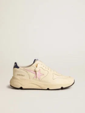 Zapatillas Running Sole para mujer en piel napa con estrella de piel rosa y lengüeta trasera de piel azul
