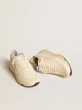 Zapatillas Running Sole para mujer en piel napa con estrella de piel rosa y lengüeta trasera de piel azul