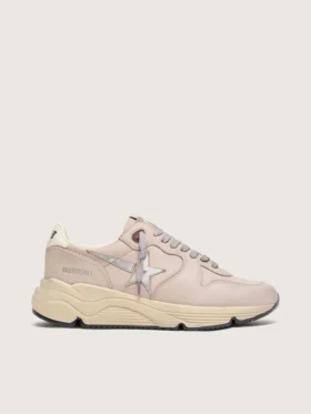 Zapatillas Running Sole para mujer en piel rosa empolvado con estrella plateada