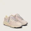 Zapatillas Running Sole para mujer en piel rosa empolvado con estrella plateada