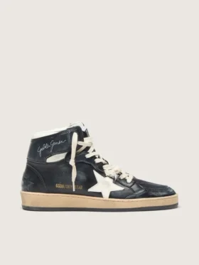 Zapatillas Sky-Star para mujer en napa negra con estrella blanca