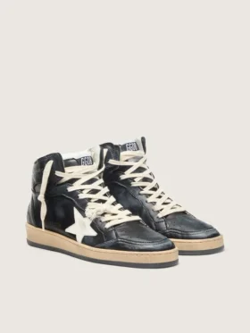 Zapatillas Sky-Star para mujer en napa negra con estrella blanca