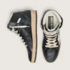 Zapatillas Sky-Star para mujer en napa negra con estrella blanca