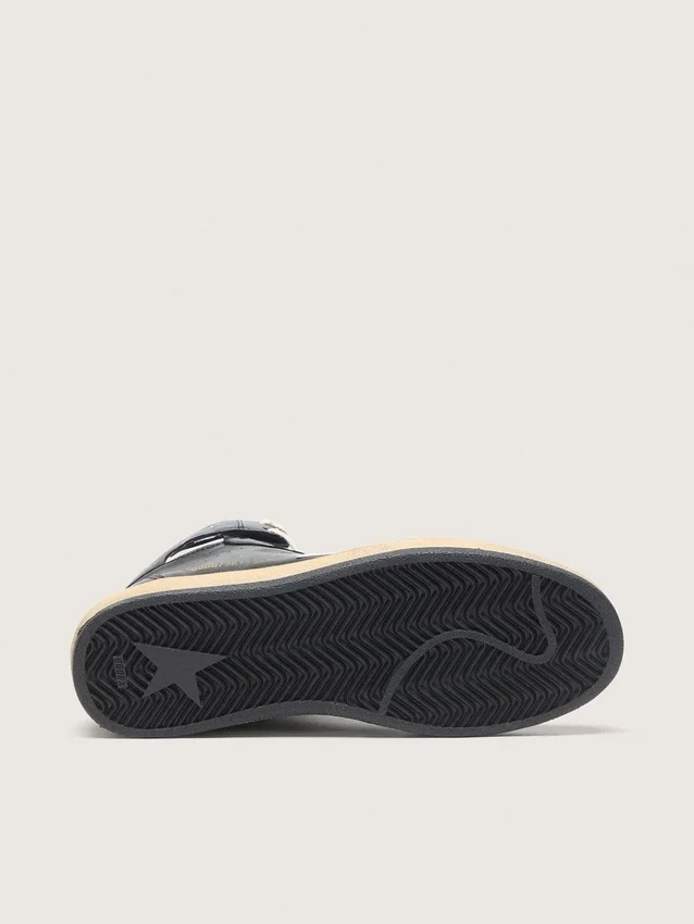Zapatillas Sky-Star para mujer en napa negra con estrella blanca