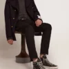 Zapatillas Slide para hombre, negras con tachuelas