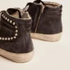 Zapatillas Slide para hombre, negras con tachuelas