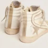 Zapatillas Slide para mujer con estrella de ante gris hielo y detalle blanco