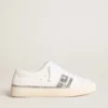 Zapatillas sostenibles Yatay Modelo 1B con parte superior blanca de origen biológico y purpurina reciclada plateada Y