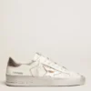 Zapatillas Stardan con estrella de piel metalizada plateada y lengüeta en el talón