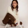 Zapatillas Stardan de piel blanca con acabado desgastado