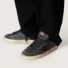 Zapatillas Stardan LTD para hombre en nubuck antracita y ante azul con estrella de piel metalizada