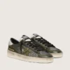 Zapatillas Stardan LTD para hombre en piel blanca y verde oliva con malla negra y estrella de piel amarilla