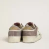 Zapatillas Stardan LTD para mujer en piel napa y ante, con estrella de ante malva y lengüeta del talón de ante lavanda