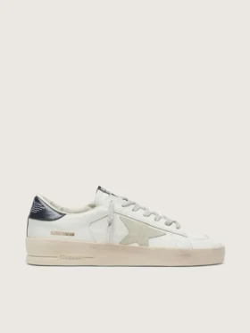 Zapatillas Stardan para hombre con estrella en ante gris hielo y lengüeta del talón azul marino