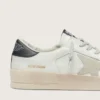 Zapatillas Stardan para hombre con estrella en ante gris hielo y lengüeta del talón azul marino