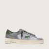 Zapatillas Stardan para hombre en ante azul claro con estrella de piel verde y lengüeta en el talón