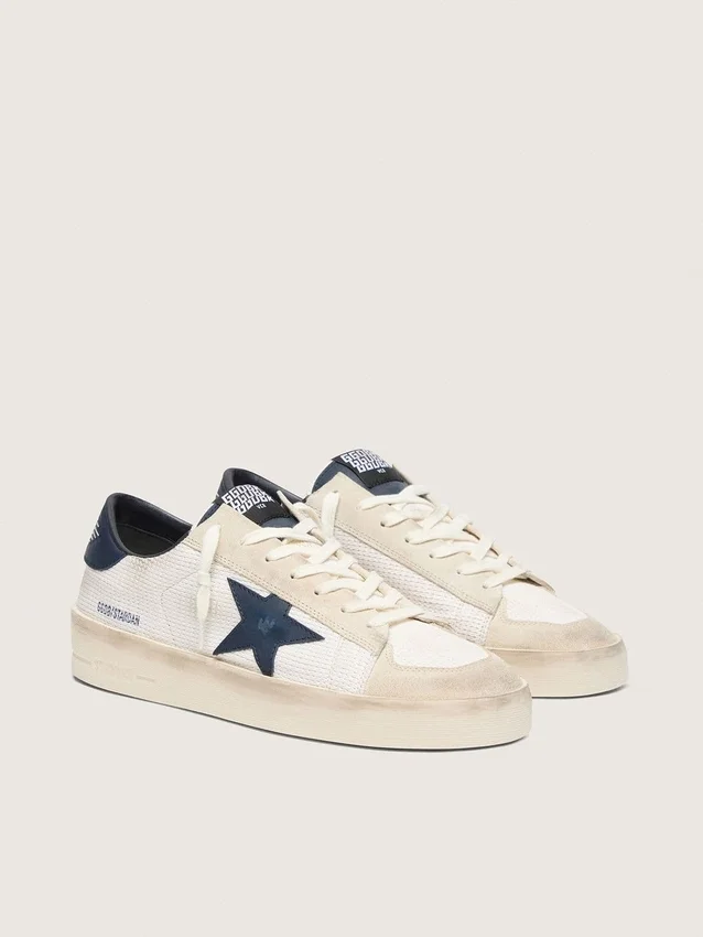 Zapatillas Stardan para hombre en ante beige con estrella azul