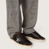 Zapatillas Stardan para hombre en ante marrón y malla negra con estrella de piel blanca e inserciones de piel napa