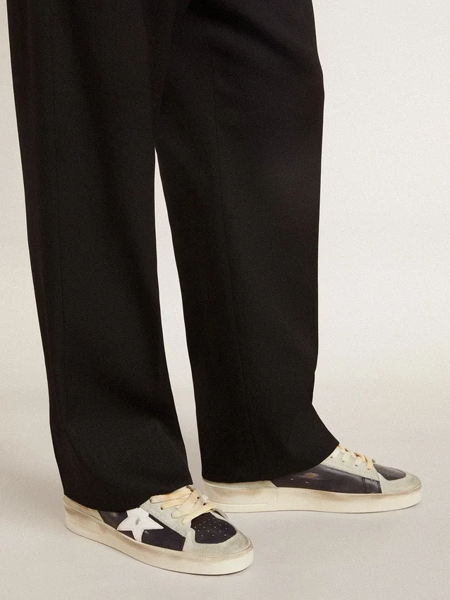 Zapatillas Stardan para hombre en ante y piel con estrella de piel y lengüeta metálica en el talón