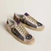 Zapatillas Stardan para hombre en napa y malla con lengüeta del talón de piel de potro con estampado de leopardo