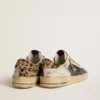 Zapatillas Stardan para hombre en napa y malla con lengüeta del talón de piel de potro con estampado de leopardo