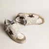 Zapatillas Stardan para hombre en napa y piel de potro con estrella de ante marrón