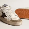Zapatillas Stardan para hombre en napa y piel de potro con estrella de ante marrón