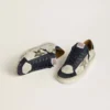 Zapatillas Stardan para hombre en nobuk con estrella de piel metalizada y lengüeta azul de napa en el talón