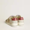 Zapatillas Stardan para hombre en nubuck y piel craquelada con estrella de piel metalizada plateada